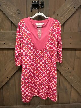 Tracy Negoshian Pink Patterned Shift Dress